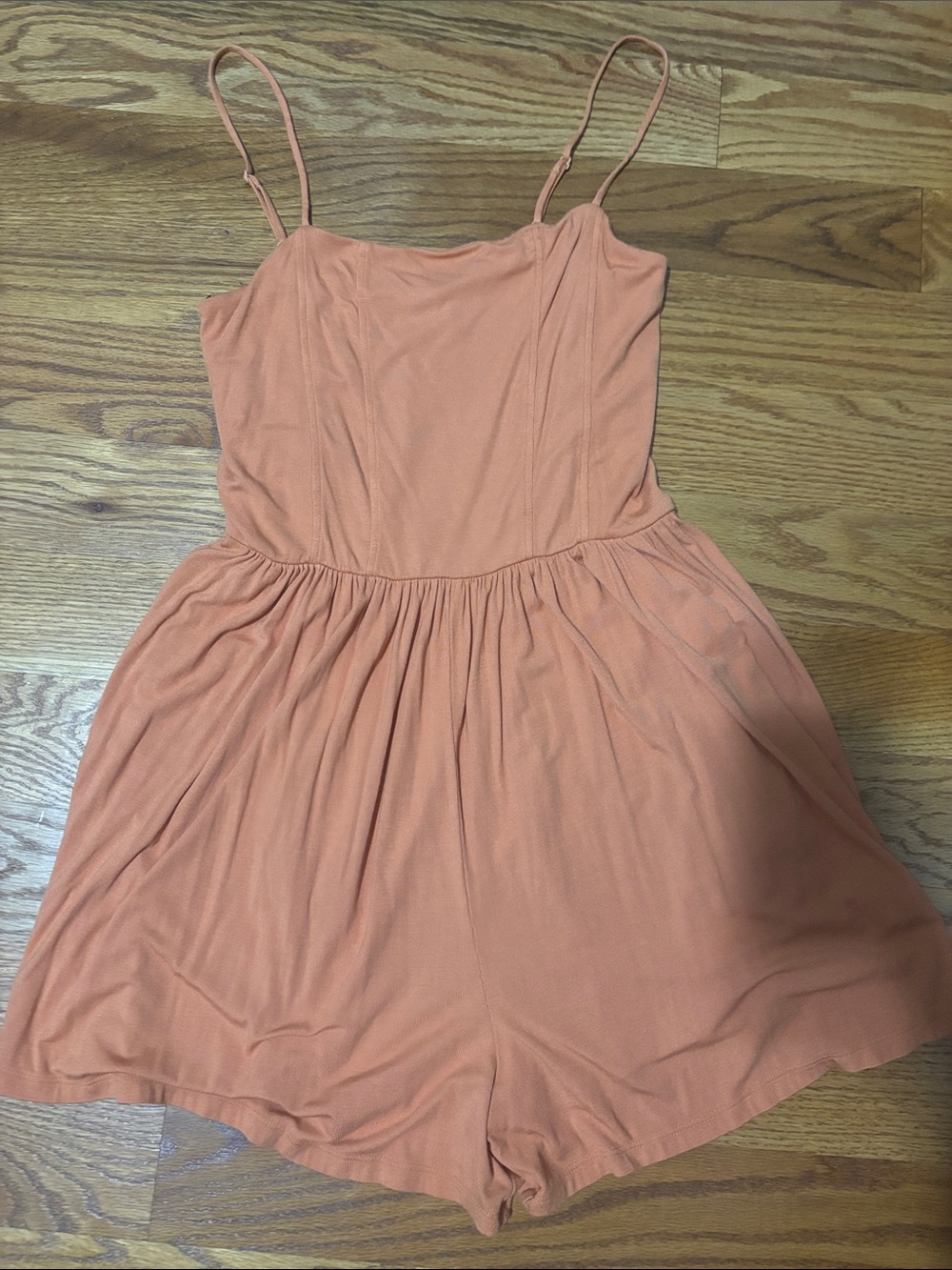 H&M Peach Mini Dress Romper with Spaghetti Straps